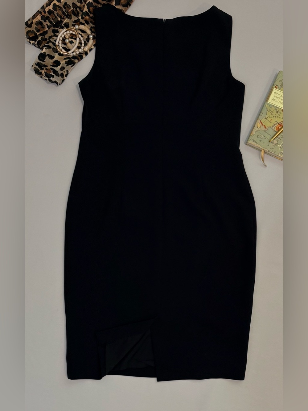 Kasper Black Sleeveless Sheath Dress